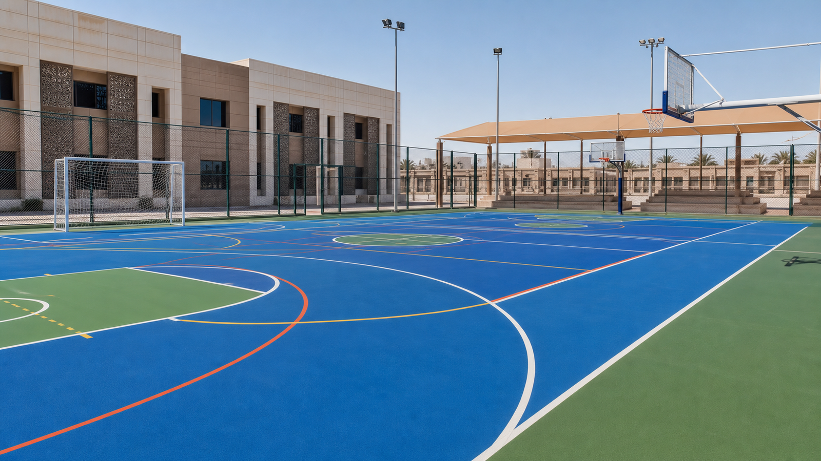 School & education sports court construction